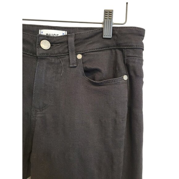 Paige Verdugo Black Eclipse Destructed Ultra Skinny Jeans 27 Dark Wash Mid Rise - Picture 5 of 10